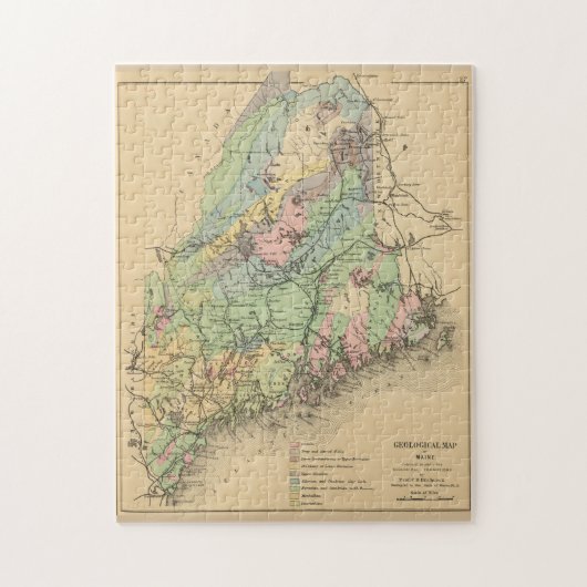  Maine Geology Map (1894) Legpuzzel (Verticaal)