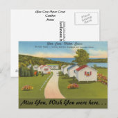 Maine, Glen Cove Motor Court, Camden Briefkaart (Voorkant / Achterkant)