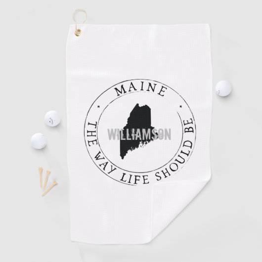 Maine Golf Towel State Personalized Golfhanddoek (Insitu)