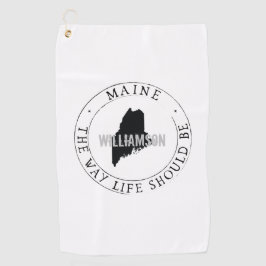 Maine Golf Towel State Personalized Golfhanddoek
