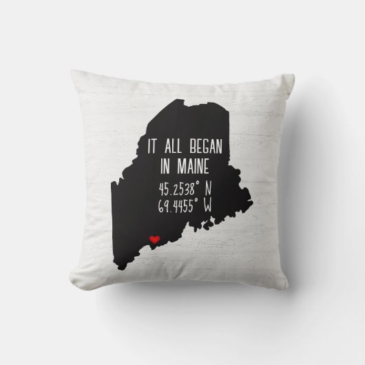 Maine GPS-coördinaten met Hart Kussen (Voorkant)
