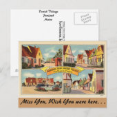 Maine, Greetings uit het Deense dorp Briefkaart (Voorkant / Achterkant)