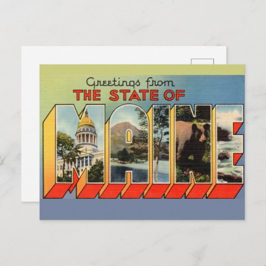 Maine Groet Briefkaart (Voorkant / Achterkant)