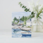 Maine Harbour New Jersey Waterverf Kunst Briefkaart (Staand voorkant)