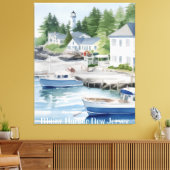 Maine Harbour New Jersey Waterverf Kunst Canvas Afdruk (Insitu (Woonkamer))