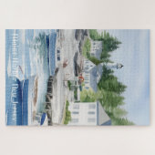 Maine Harbour New Jersey Waterverf Kunst Legpuzzel (Horizontaal)