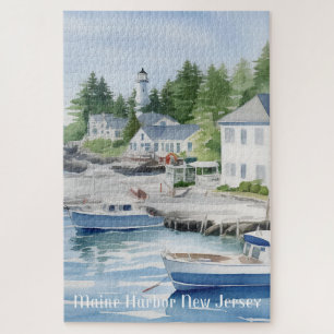 Maine Harbour New Jersey Waterverf Kunst Legpuzzel
