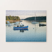 Maine harbour tegen zonsondergang legpuzzel (Horizontaal)
