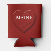 Maine Heart Map Design Blikjeskoeler (Voorkant)