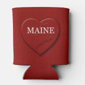 Maine Heart Map Design Blikjeskoeler (Achterkant)