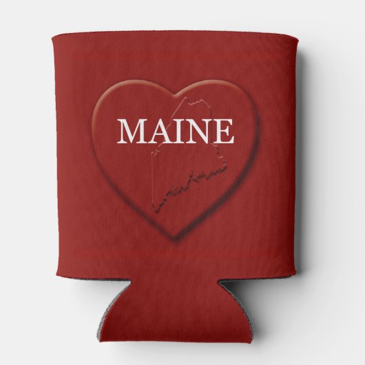 Maine Heart Map Design Blikjeskoeler (Achterkant)