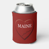 Maine Heart Map Design Blikjeskoeler (Blikje Achterkant)