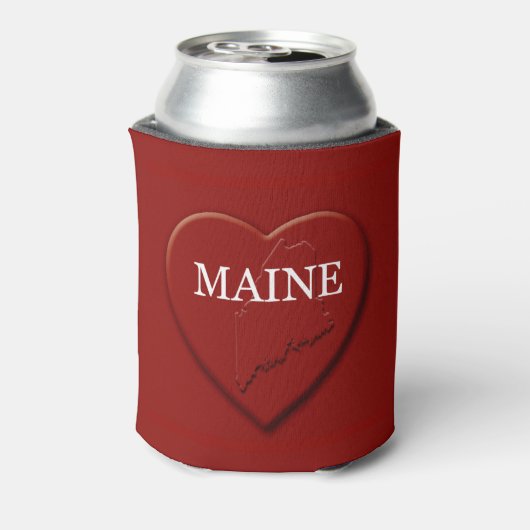 Maine Heart Map Design Blikjeskoeler (Blikje Achterkant)