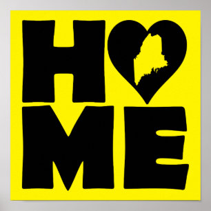 Maine Home Heart State Poster Bord