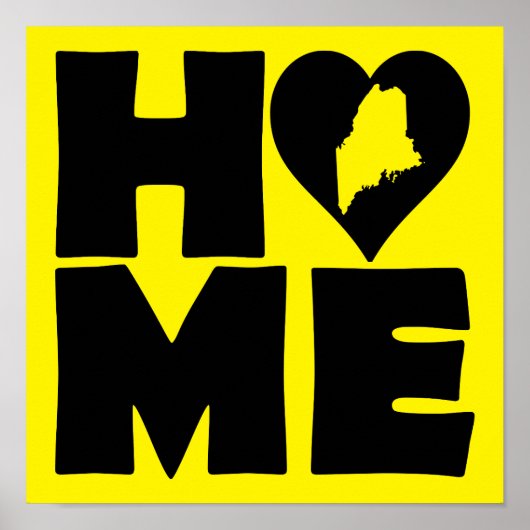 Maine Home Heart State Poster Bord (Voorkant)