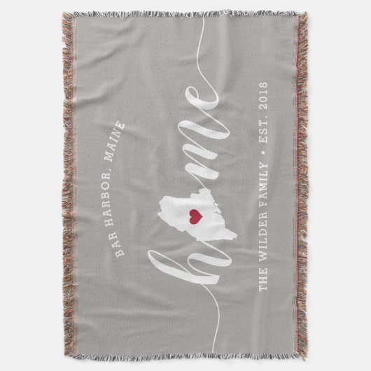 Maine Home State Gepersonaliseerd Deken (Voorkant Verticaal)