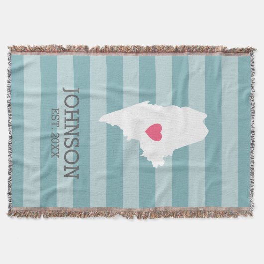 Maine Home State Map - Custom Wedding City Deken (Voorkant)