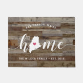 Maine Home State Persoonlijke houten look Deurmat (Voorkant)