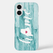 Maine Home State Turquoise hout look Case-Mate iPhone Case (Achterkant)