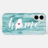 Maine Home State Turquoise hout look Case-Mate iPhone Case (Achterkant (horizontaal))