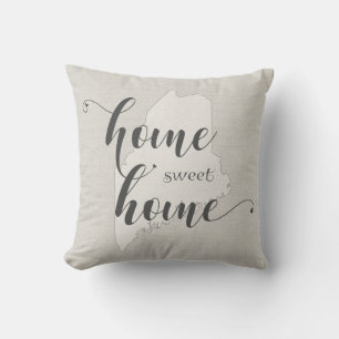 Maine - Home Sweet Home burlap-look Kussen