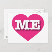 Maine Hot Pink Heart - Ik hou van me Briefkaart (Voorkant / Achterkant)