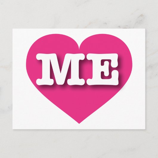 Maine Hot Pink Heart - Ik hou van me Briefkaart (Voorkant)