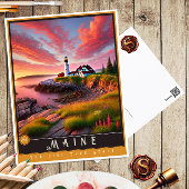 Maine | hyperrealistisch Briefkaart