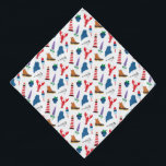 Maine Icons Bandana<br><div class="desc">Dit ontwerp bevat al uw favoriete Maine-pictogrammen: cichorei,  laarzen,  bosbessen,  boeien,  kreeften,  lupinen en vuurtoren.</div>