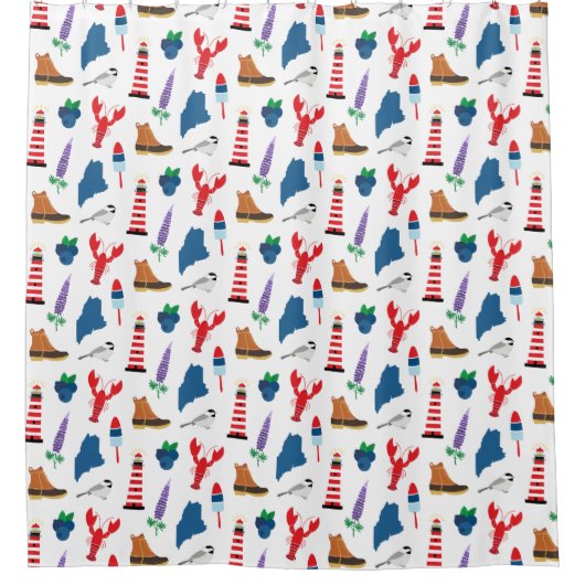 Maine Icons Douchegordijn (Voorkant)