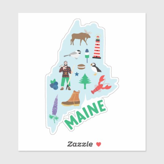 Maine Icons Sticker (Vel)