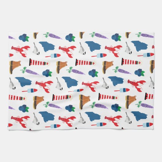 Maine Icons Theedoek (Horizontaal)