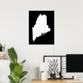 Maine in White en Black Poster (Thuiskantoor)