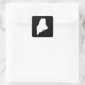 Maine in White en Black Vierkante Sticker (Tas)