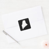 Maine in White en Black Vierkante Sticker (Envelop)