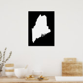 Maine in wit en zwart poster (Keuken)