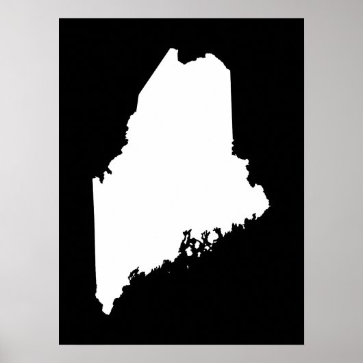 Maine in wit en zwart poster (Voorkant)