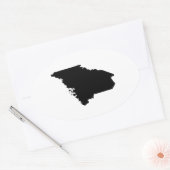 Maine in zwart en wit ovale sticker (Envelop)