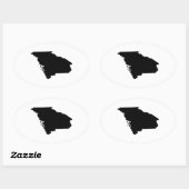 Maine in zwart en wit ovale sticker (Vel)