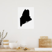 Maine in zwart en wit poster (Keuken)