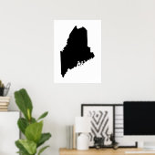 Maine in zwart en wit poster (Thuiskantoor)