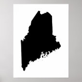 Maine in zwart en wit poster (Voorkant)