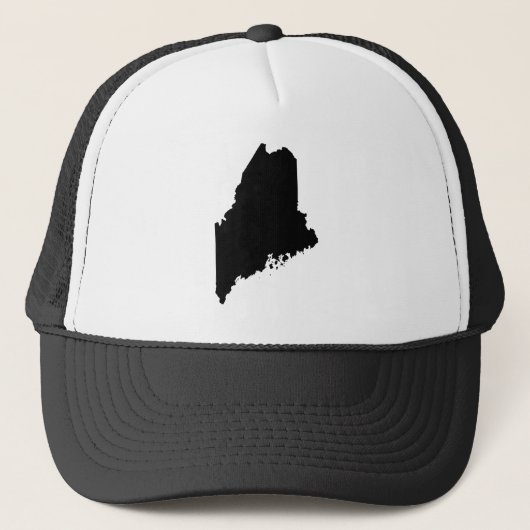 Maine in zwart en wit trucker pet (Voorkant)
