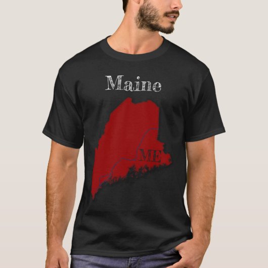 Maine Interstates [Berry Red Design] T-shirt (Voorkant)