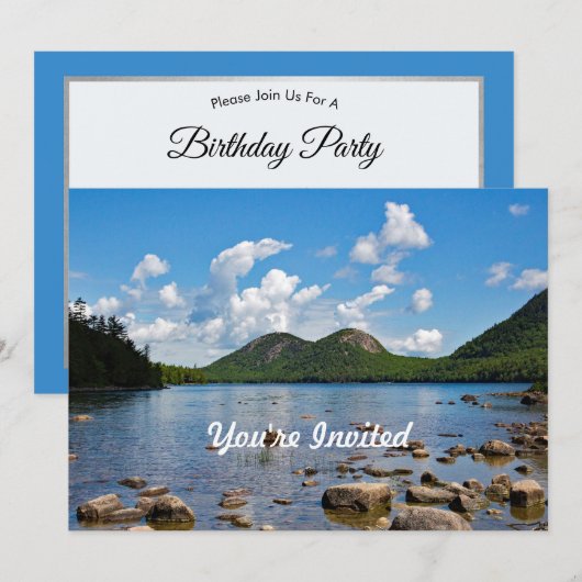 Maine Jordan Pond Photo Birthday Kaart (Voorkant / Achterkant)