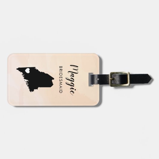 Maine Kaart Bagagelabel, Bruiloft Party Welkom Bagagelabel (Voorkant horizontaal)