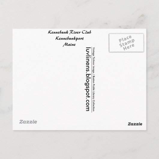 Maine, Kennebunk River Club Briefkaart (Achterkant)