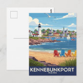 Maine Kennebunkport Travel Briefkaart (Voorkant / Achterkant)