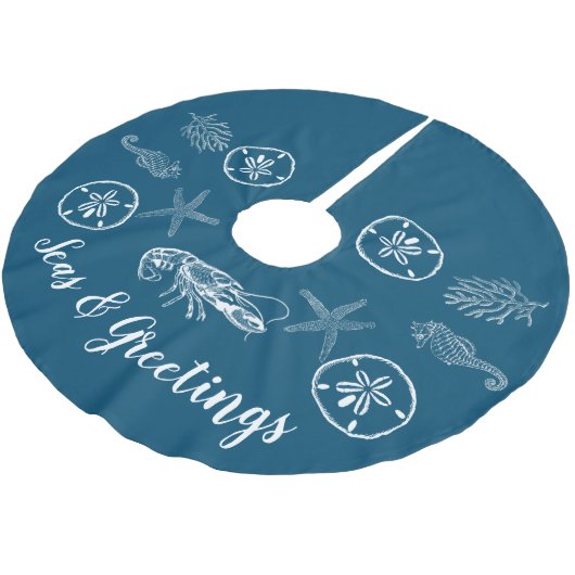 Maine kreeft en schelpen boomrok kerstboom rok (Gekanteld)