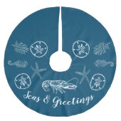 Maine kreeft en schelpen boomrok kerstboom rok (Voorkant)